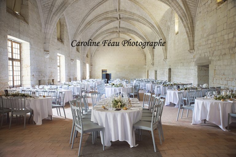salle du réfectoire Abbaye de Candes Saint Martin mariage CF Photographe
