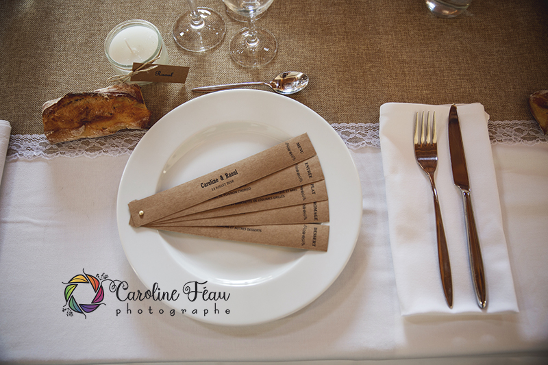 décoration de table mariage menu original CF Photographe